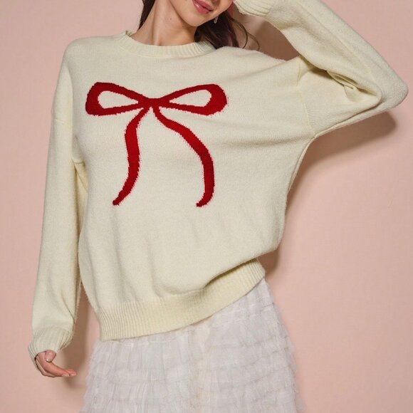 Apricot Casual Women's Romantic Oversized Christmas Sweater - Picture 1 of 7